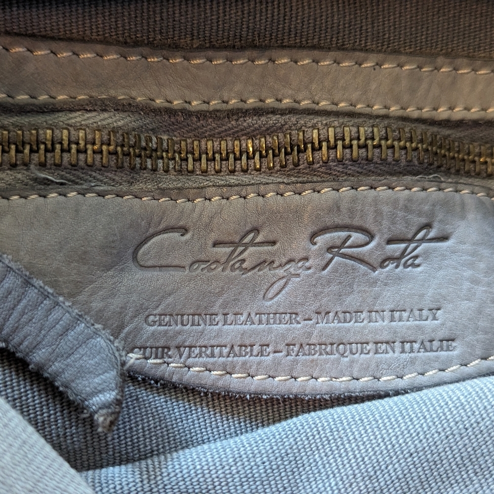 New Costanza Rota Floral Cutout Satchel Crossbody Tote Italian Leather - Picture 8 of 12